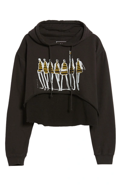 Junk Food X Donald Robertson Stripe Dresses High/low Hoodie In Black