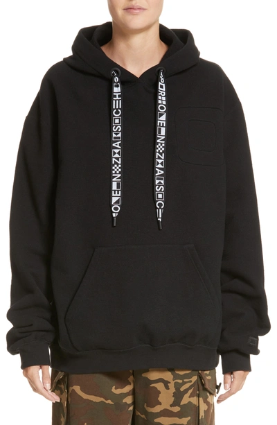 Shop Proenza Schouler Pswl Graphic Drawstring Hoodie In Black