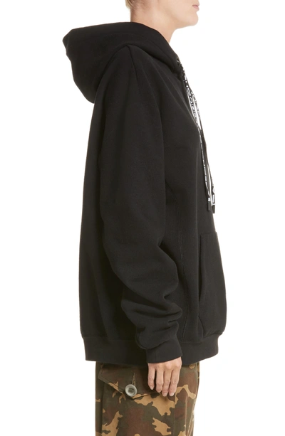 Shop Proenza Schouler Pswl Graphic Drawstring Hoodie In Black