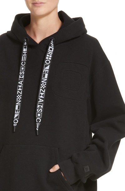 Shop Proenza Schouler Pswl Graphic Drawstring Hoodie In Black