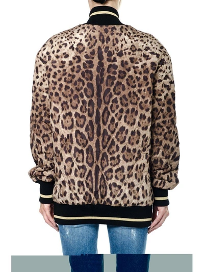 Shop Dolce & Gabbana Printed Nylon Bomber Jacket In Leo Print