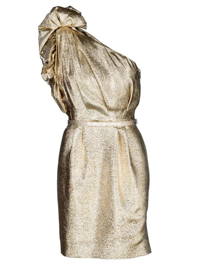 Shop Stella Mccartney Dress Ruffle In Gold