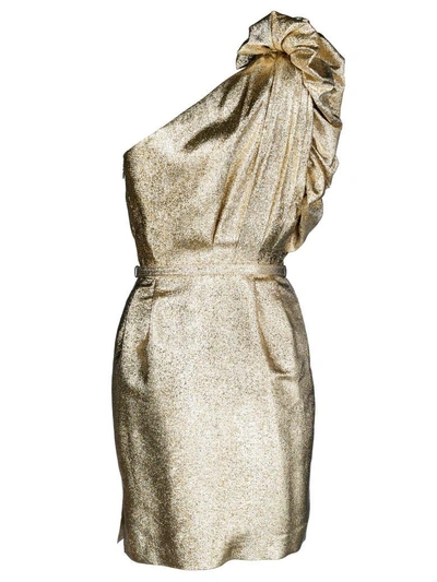 Shop Stella Mccartney Dress Ruffle In Gold