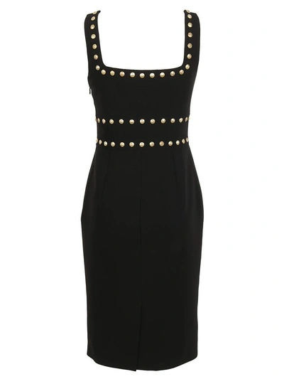 Shop Moschino Studded Dress In Black