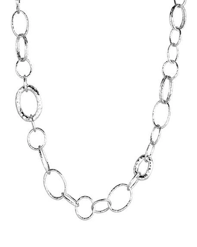 Shop Ippolita Long Hammered Bastille Necklace In Sterling Silver