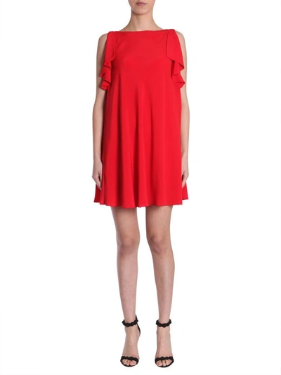 Shop Red Valentino Summer Crêpe Dress In Rosso