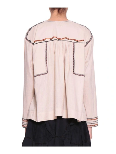 Shop Isabel Marant Étoile Bilcky Cotton Blouse In Beige