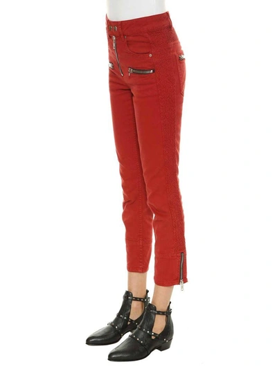Shop Isabel Marant Étoile Pelona Biker Jeans In Red