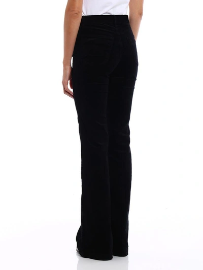 Shop J Brand Maria Flare Velvet Jeans In Black