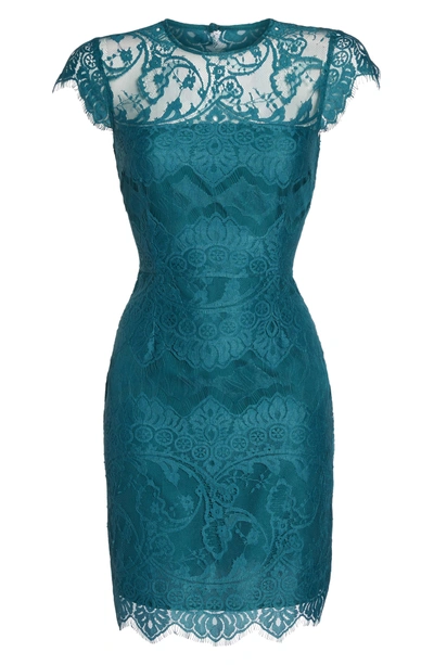 Shop Bb Dakota Jayce Lace Sheath Dress In Evergreen