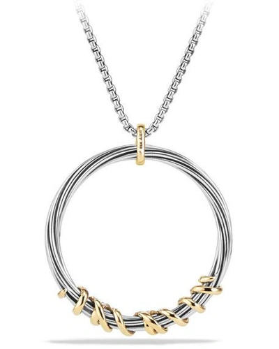 Shop David Yurman Helena Large Pendant Necklace With Diamonds In Yellow/white