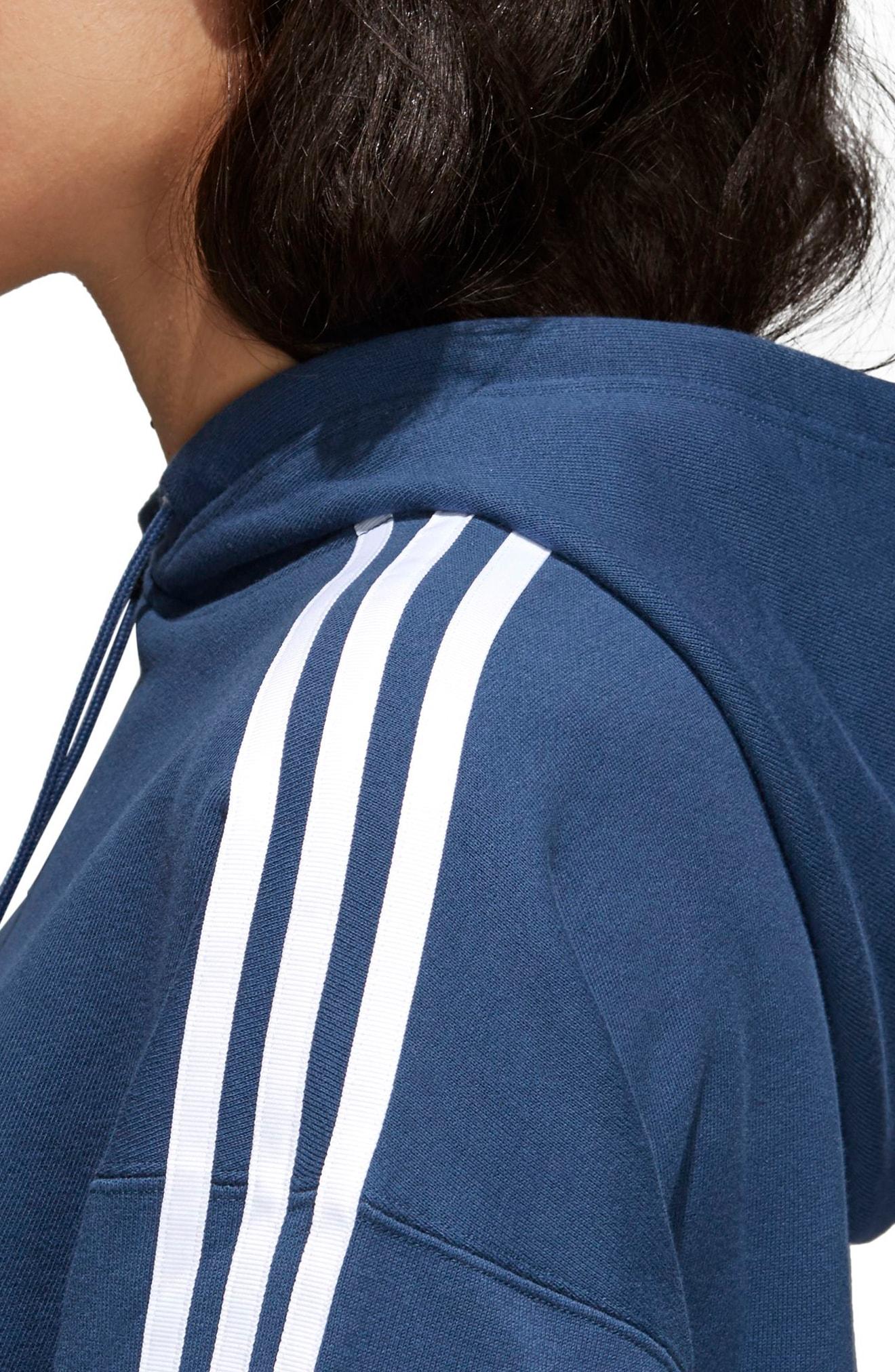 adidas cropped hoodie mineral blue