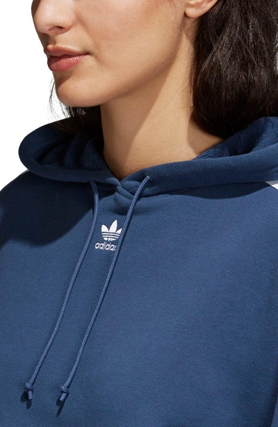Shop Adidas Originals Crop Hoodie In Mineral Blue