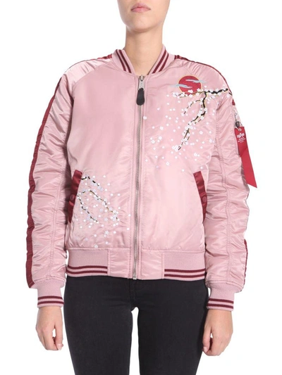 Shop Alpha Industries Souvenier Bomebr Jacket In Rosa