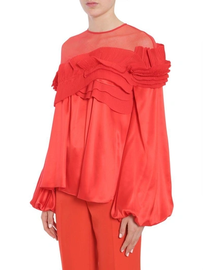 Shop Givenchy Silk Blouse In Rosso