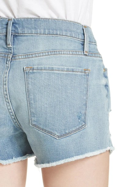 Shop Frame Le Cutoff Denim Shorts In Tafford