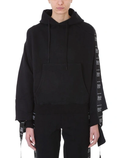 Shop Vetements Tape Hoodie Sweatshirt In Black