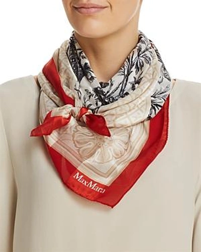 Shop Max Mara Navetta Printed Silk Scarf In Red/multi