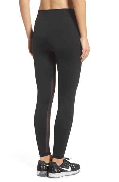 Shop Nike Power Pocket Lux Ankle Tights In Black/ Black/ Clear