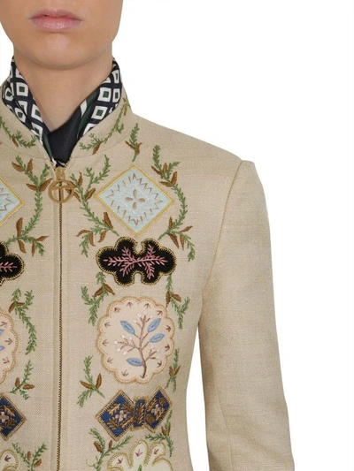 Shop Tory Burch Damian Jacket In Beige