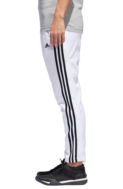 Shop Adidas Originals Tricot Snap Pants In White/ Black/ Black