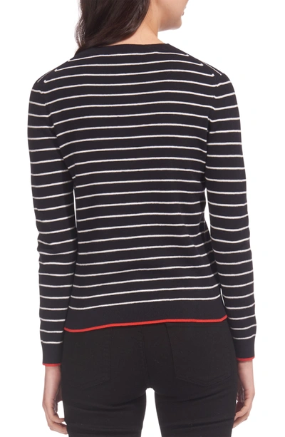 Shop Whistles Kiss Embroidered Stripe Sweater In Multicolor