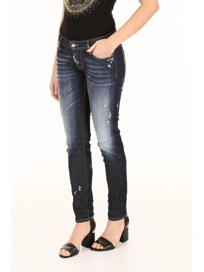 Shop Dsquared2 Jennifer Five Pockets Jeans In Blue Denim (blue)