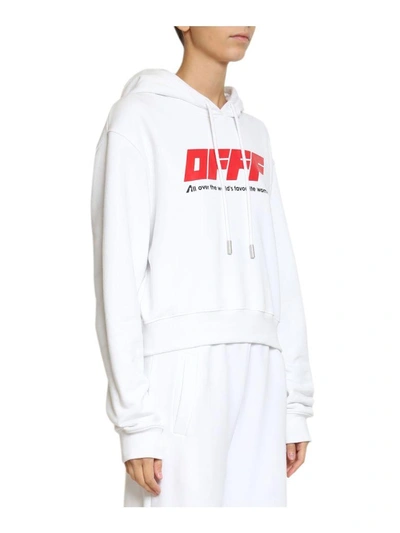 Shop Off-white Off Cotton Hoodie In Bianco