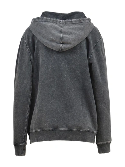 Shop Saint Laurent Grey Vintage Hoodie In Lead