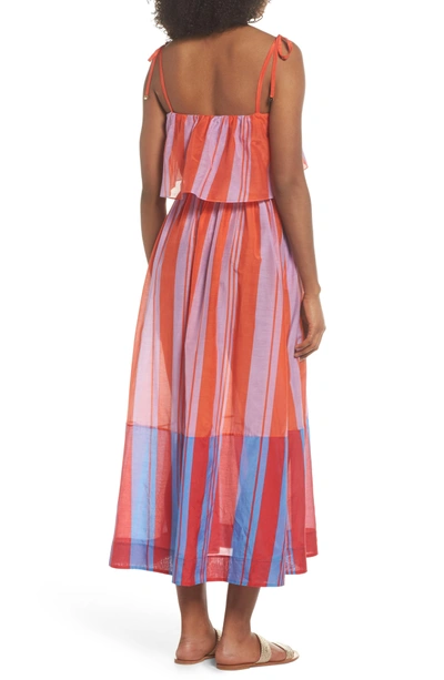 Shop Diane Von Furstenberg Ruffle Cover-up Maxi Dress In Harling Stripe Multi