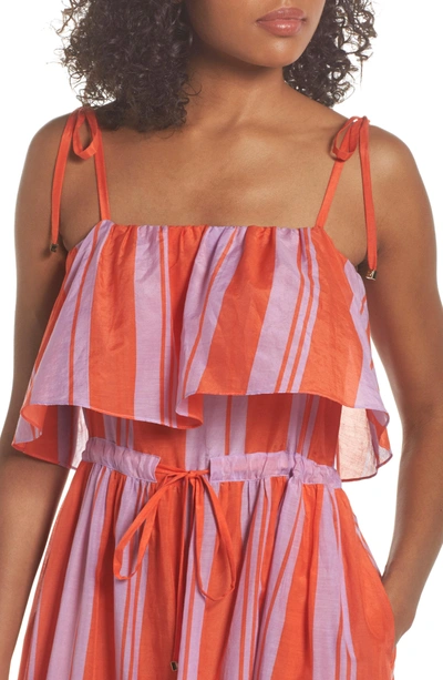 Shop Diane Von Furstenberg Ruffle Cover-up Maxi Dress In Harling Stripe Multi