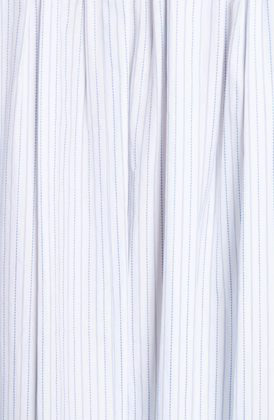 Shop Adam Lippes High/low Stripe Cotton Poplin Shirt In White/ Blue