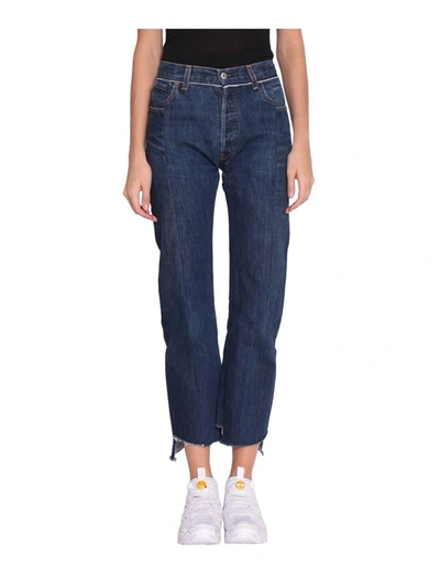 Shop Vetements Reworked Push-up Cotton Denim Jeans In Blu