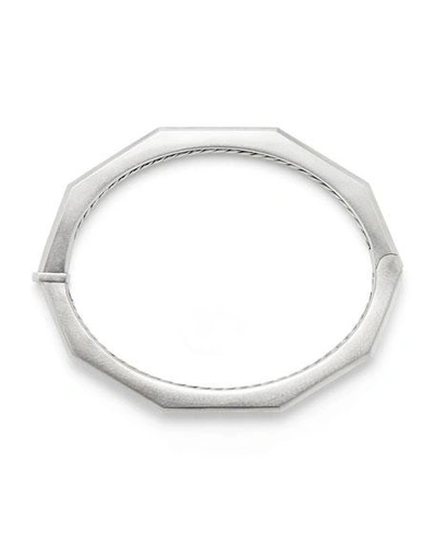 Shop David Yurman Stax Faceted Cuff Bracelet With Diamonds In White/silver