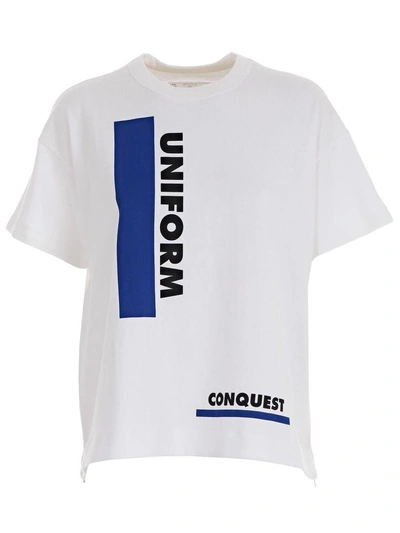 Shop Sacai Short Sleeve T-shirt In Off White