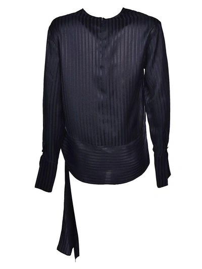 Shop Stella Mccartney Side Tie Blouse In Blue