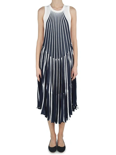 Shop Chloé Striped Cotton And Viscose Long Dress In Basic