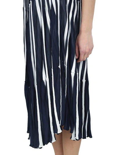 Shop Chloé Striped Cotton And Viscose Long Dress In Basic