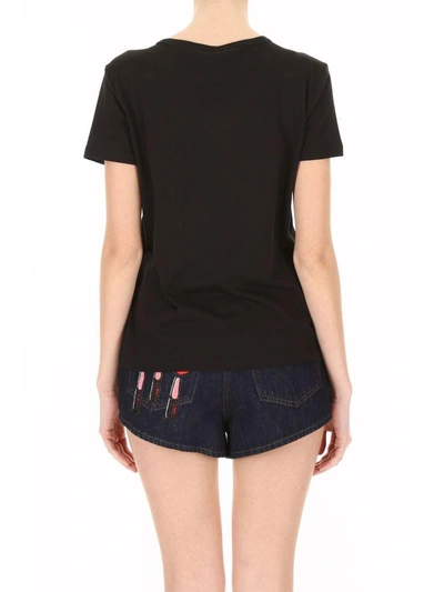 Shop Valentino Lipstick Patch T-shirt In Basic