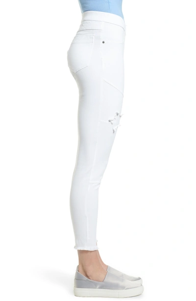 Shop Hue Star Patch Denim Moto Skimmer Leggings In White