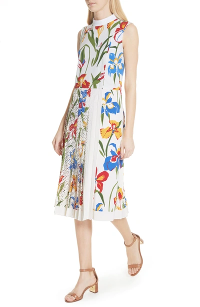 Tory Burch Carine Floral-print Sleeveless Dress In Us10 | ModeSens