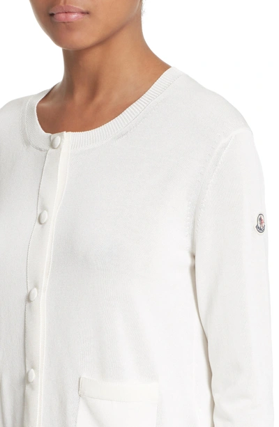 Shop Moncler Tricot Cardigan In Ivory