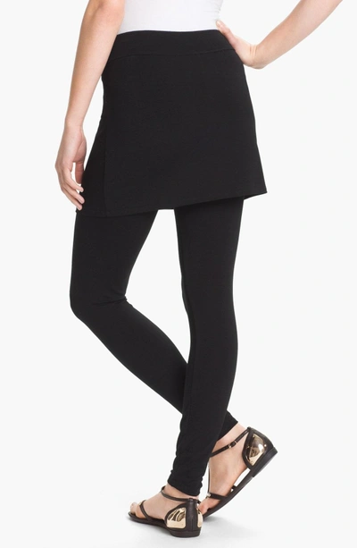 Shop Eileen Fisher Skirted Ankle Leggings In Black