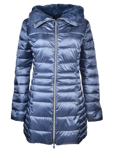 Shop Save The Duck Fitted Padded Jacket In Blue