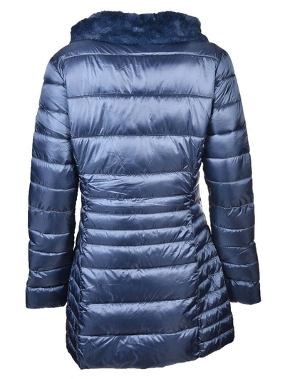 Shop Save The Duck Fitted Padded Jacket In Blue