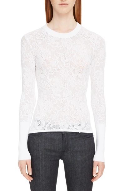 Shop Givenchy Lace Effect Pullover In White