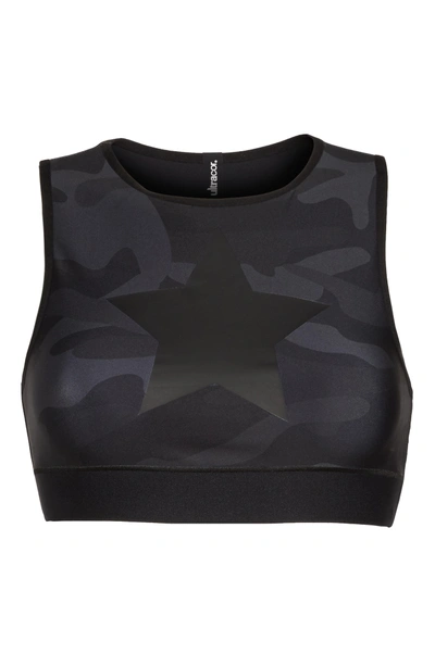 Shop Ultracor Level Camo Knockout Crop Tank In Nero Matte