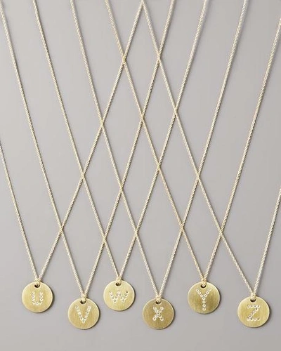 Shop Roberto Coin Letter Medallion Necklace In Yellow Gold