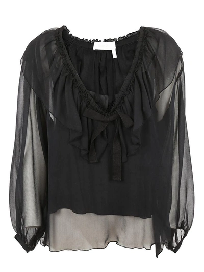 Shop See By Chloé See By Chloe Lace Top In Black