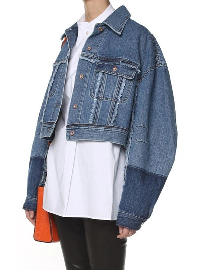 Shop Acne Studios Kremi Denim Cropped Jacket In Blu